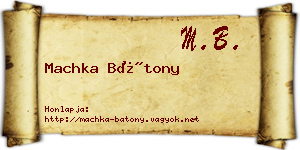 Machka Bátony névjegykártya